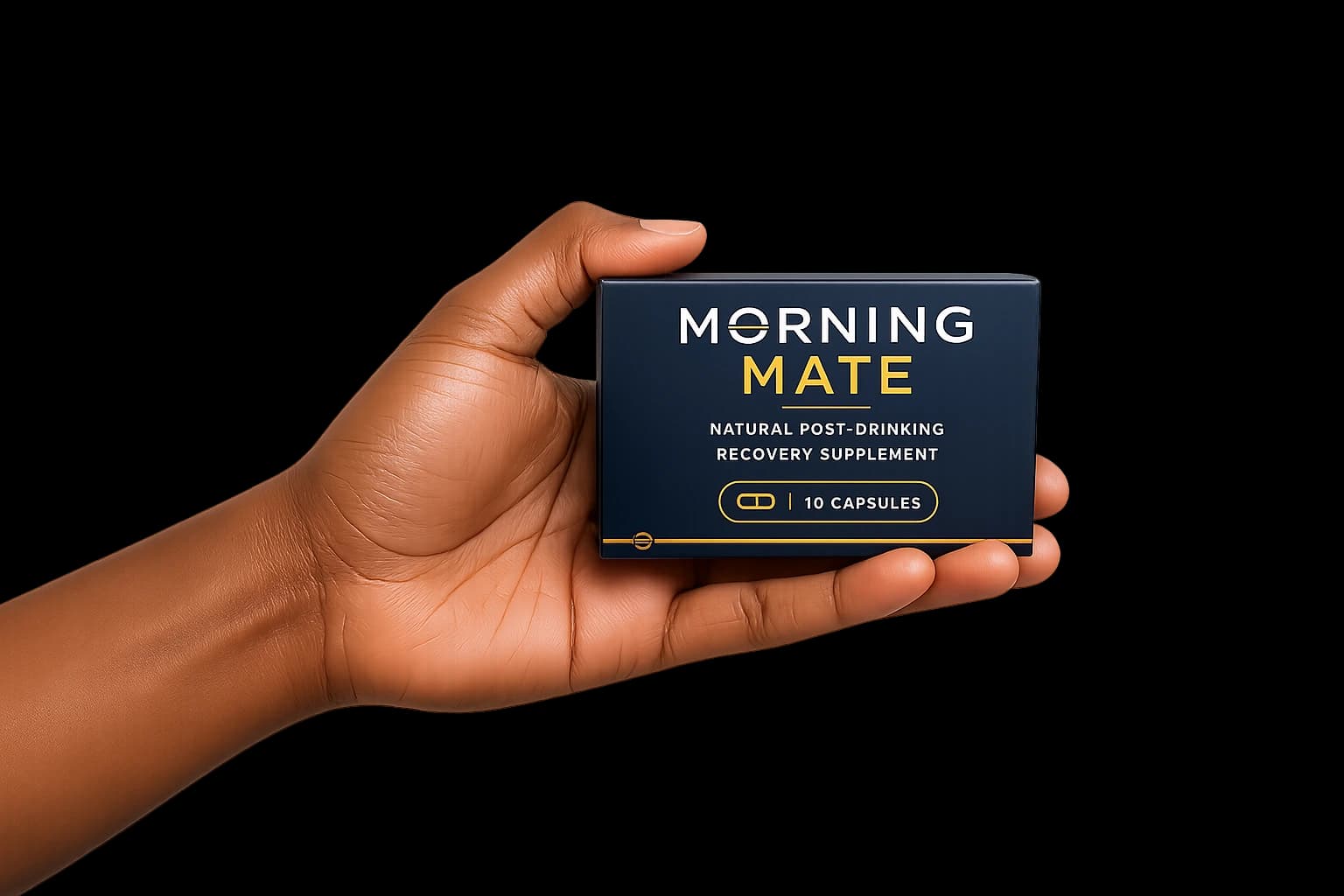 Mano sosteniendo una caja de Morning Mate